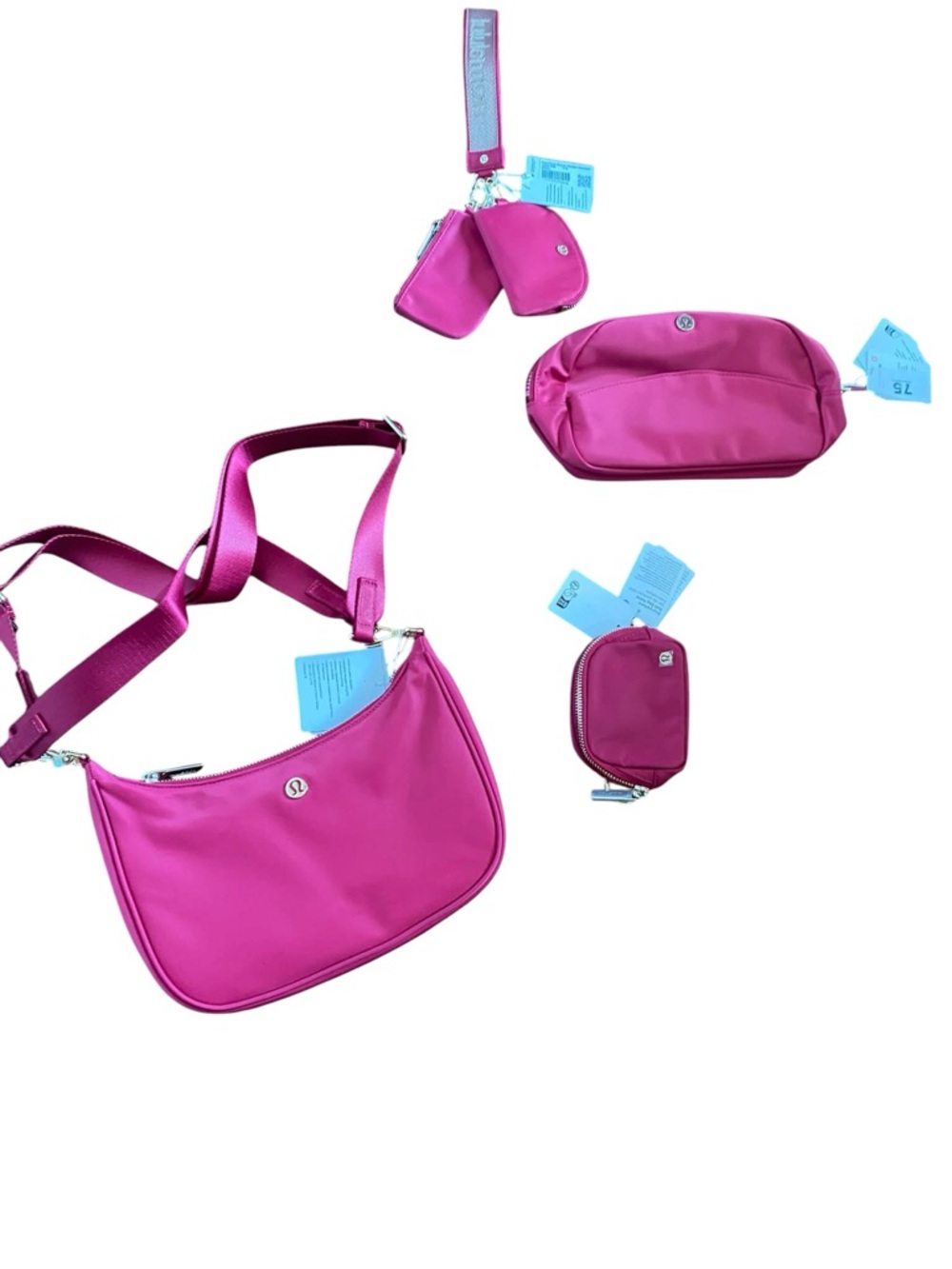 NWT Lululemon four piece purse and accessories set BERRY RUMBLE